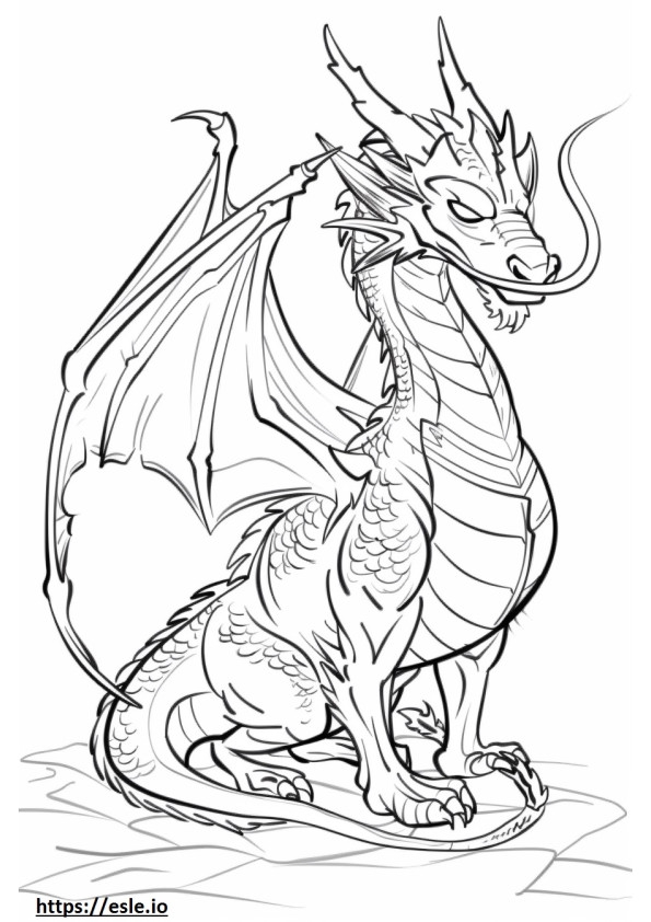 Difficult Dragon Coloring Sheet