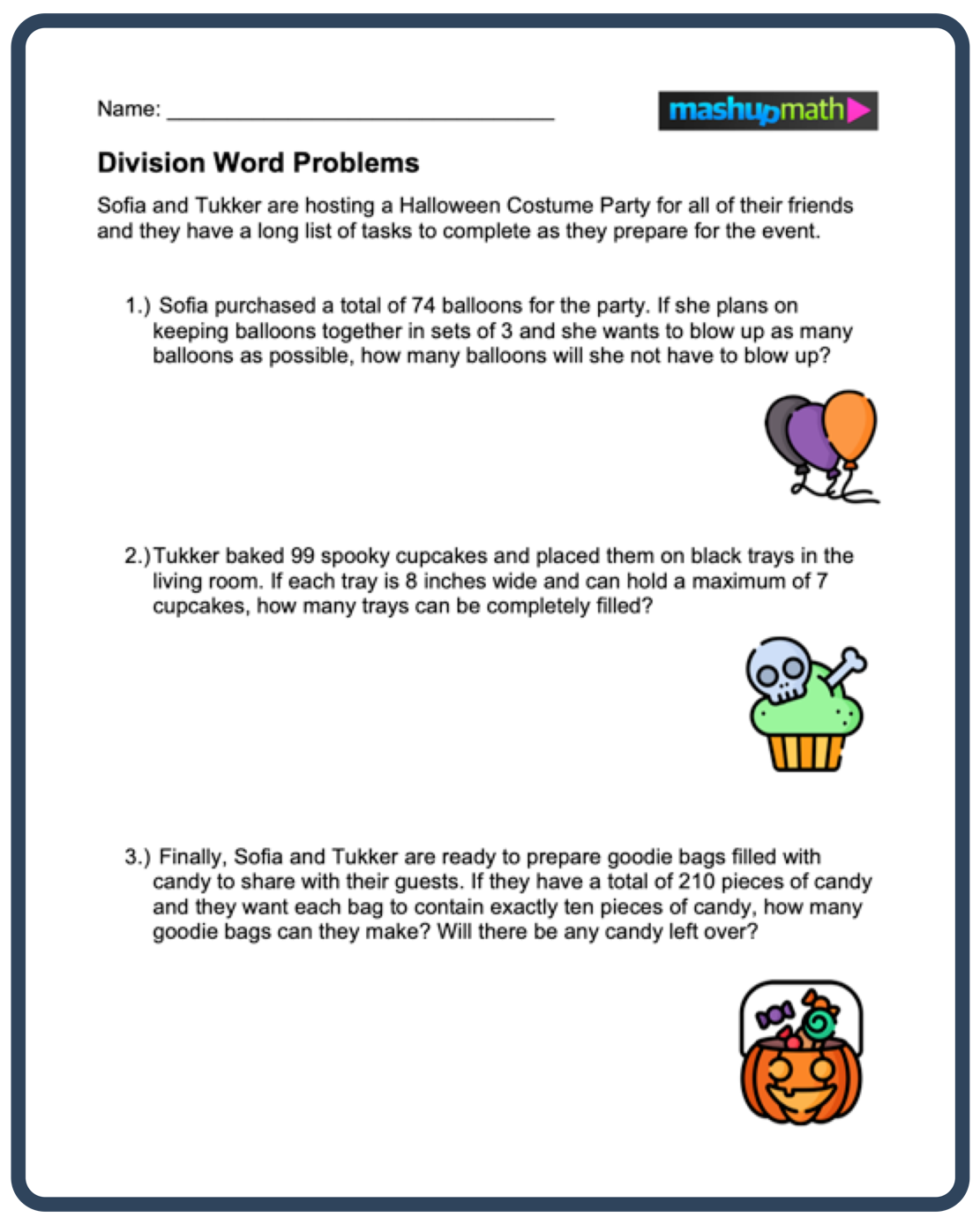 Division Word Problems Free Worksheets For Grades 3 5 Mashup Math 