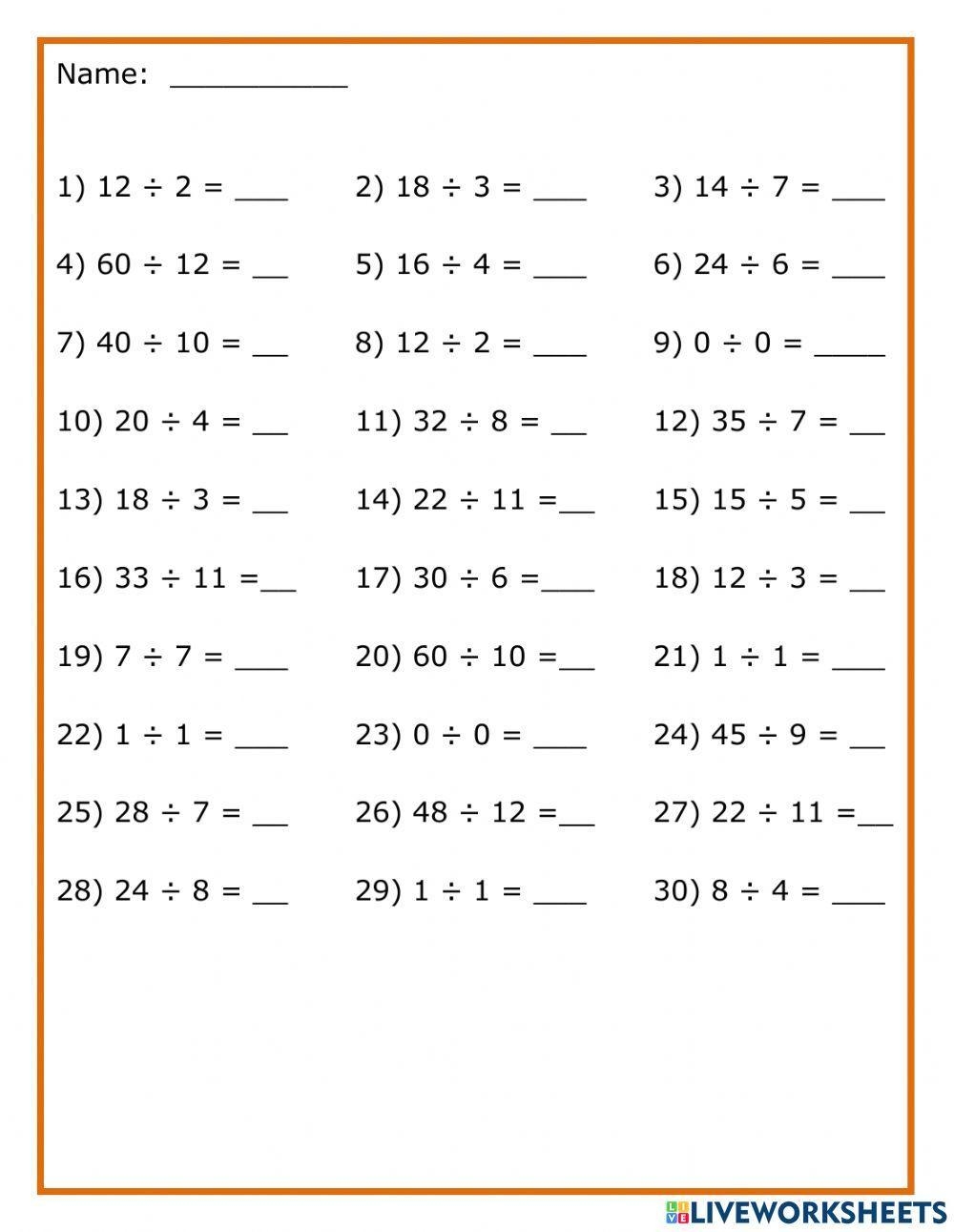 Division Worksheet For Children Download Free Printables Worksheets 