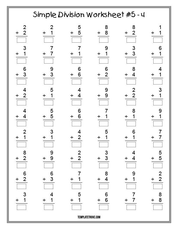 Division Worksheets Worksheets Library