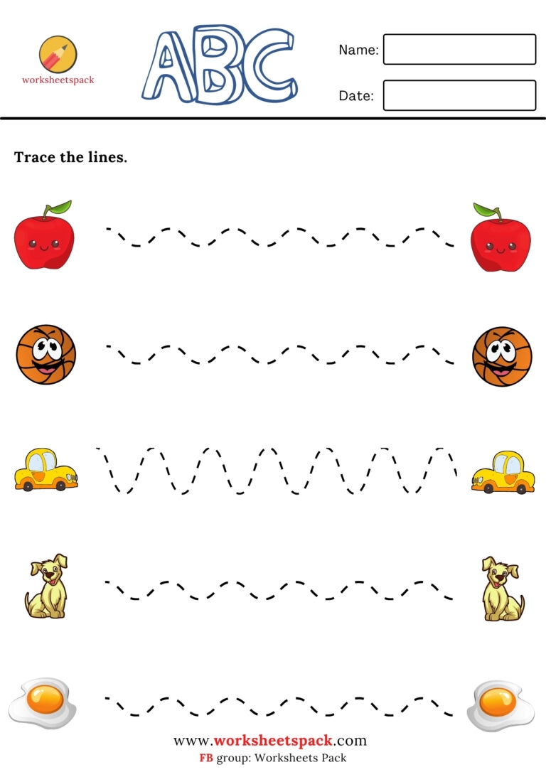 Dog Tracing Lines Worksheetspack