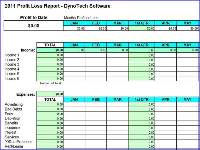 Download Profit Loss Report Spreadsheet 6 0