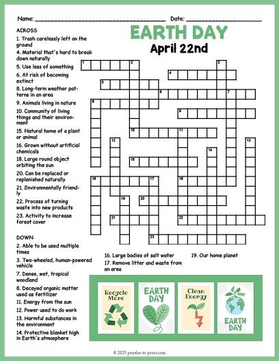 Earth Day Crossword