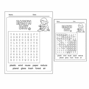 Earth Day Word Search Worksheets 6 Printable Puzzles With Answer Keys