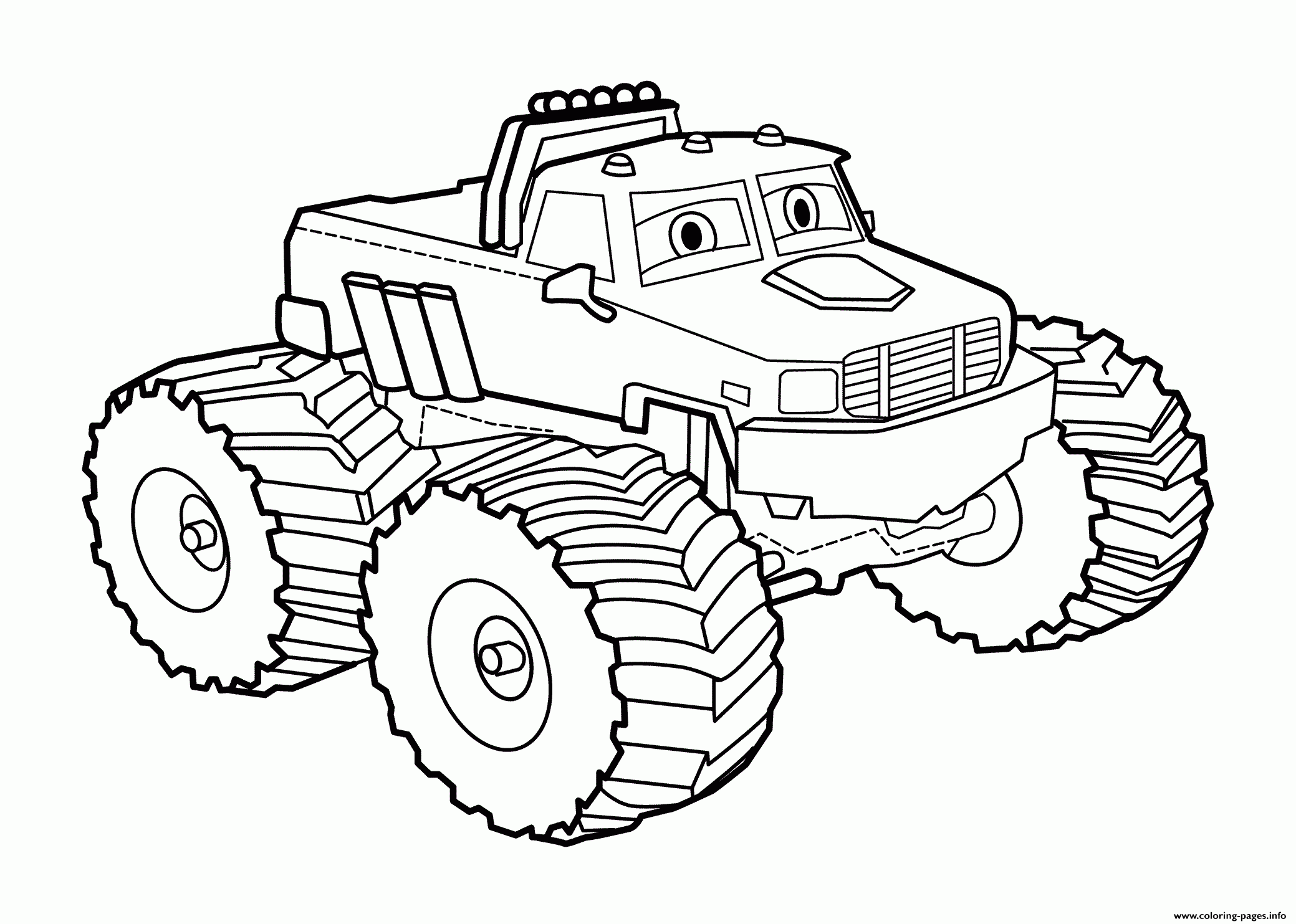 Easy Bigfoot Monster Truck Coloring Page Printable