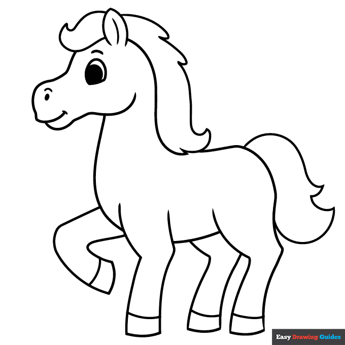 Easy Horse Easy Animal Drawings Easy Horse Drawing Horse Coloring Pages