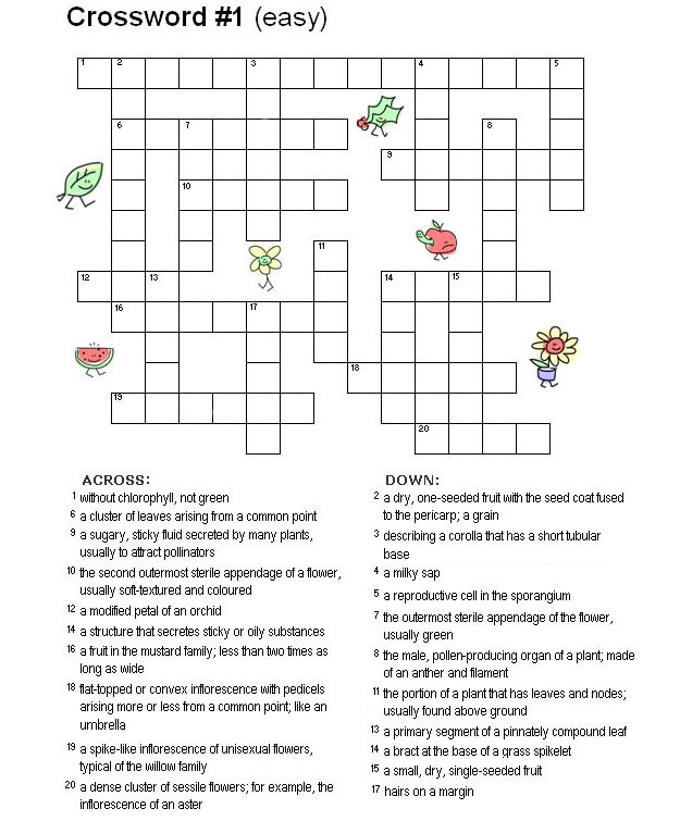 Easy Printable Crossword Puzzles For Beginners Very Easy Crossword