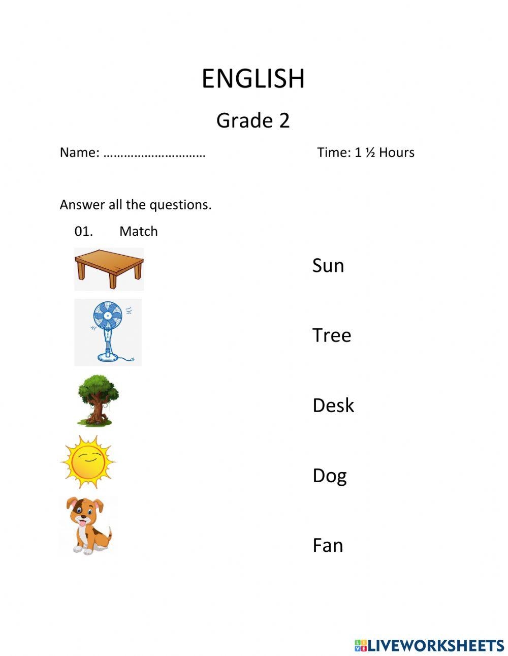 English Sheets To Print