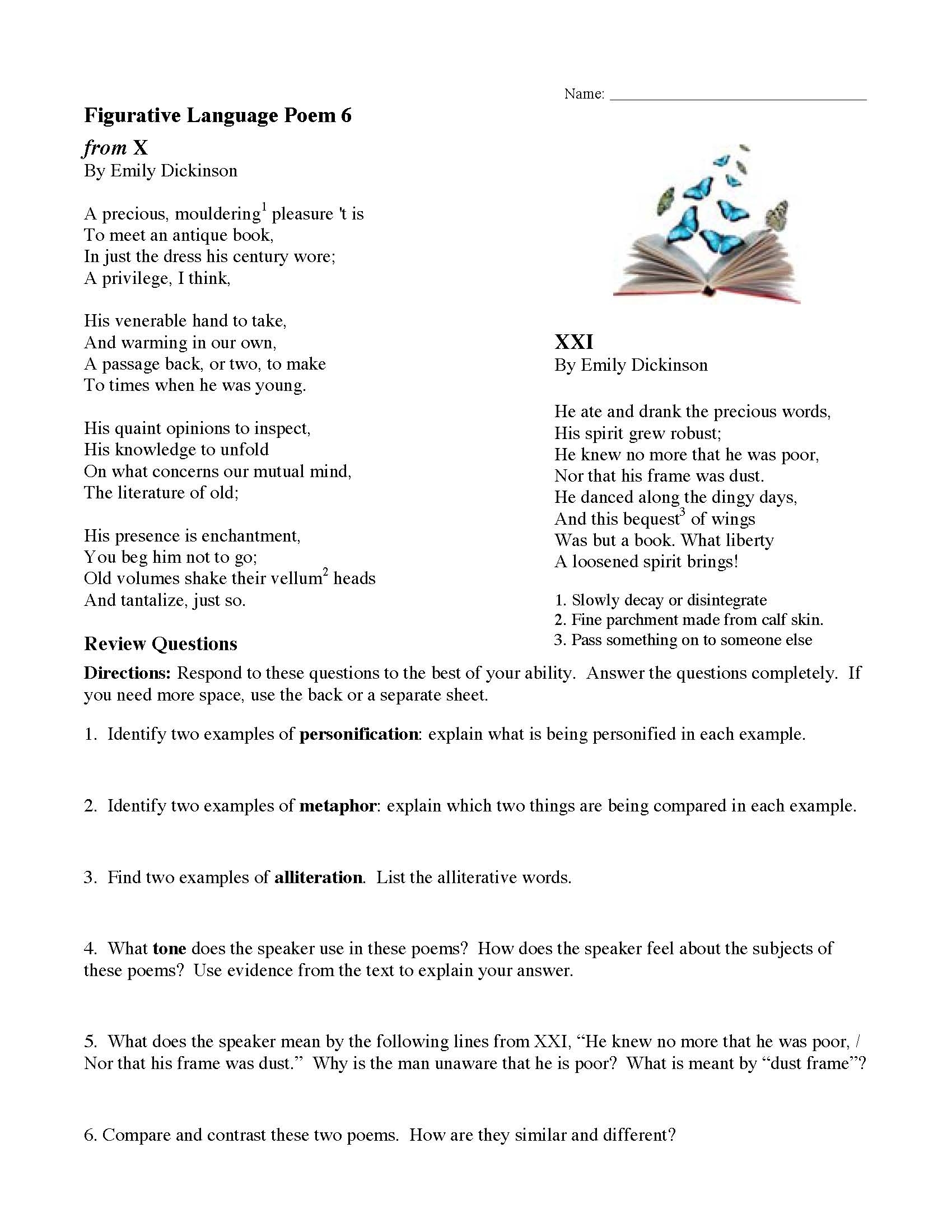 Ereading Worksheets Figurative Language Language Worksheets