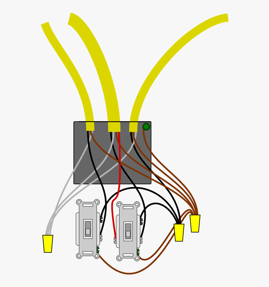 Example Installation Wiring Multiple Switches In One Box HD Png 