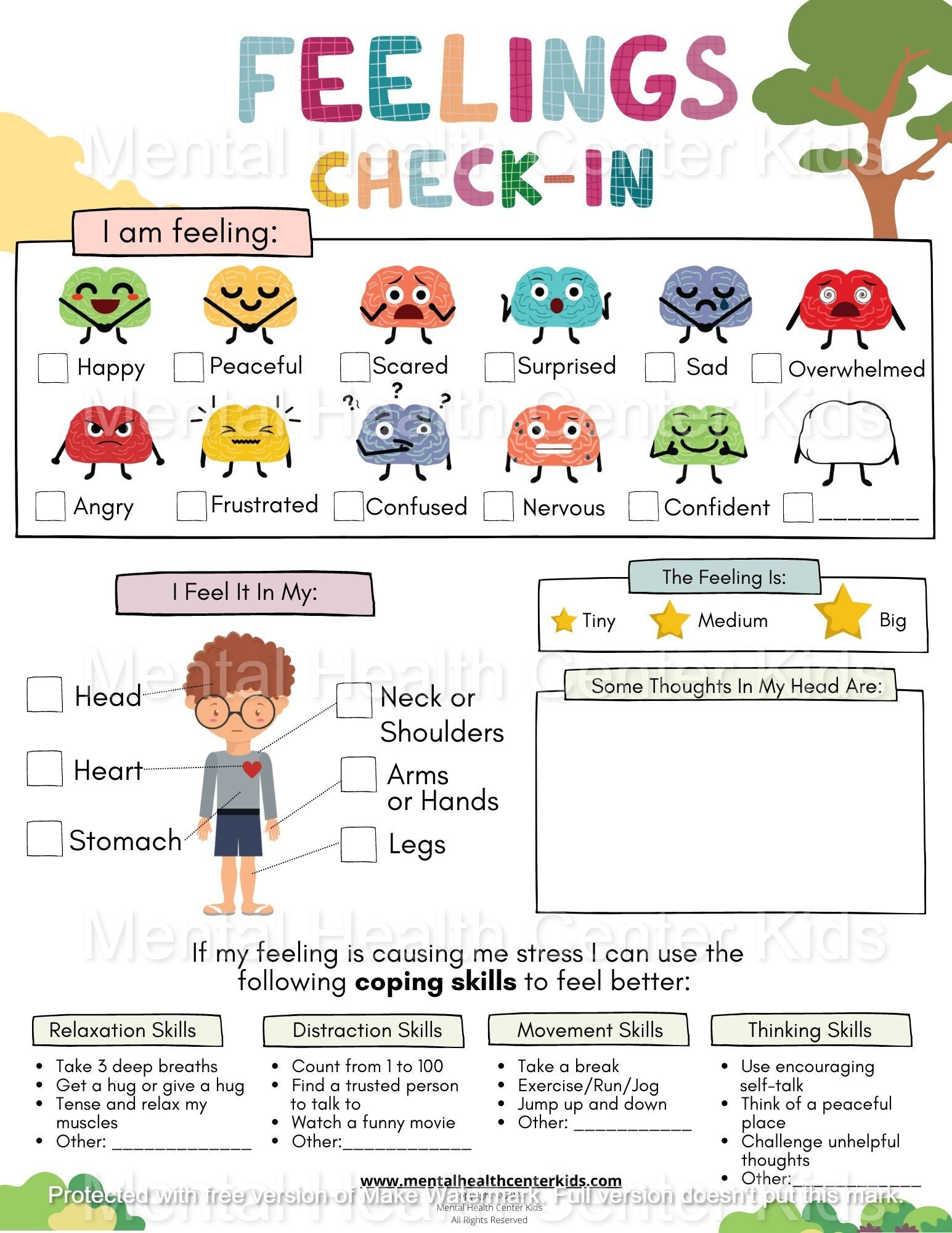 Feelings Check In Worksheet Worksheets Library