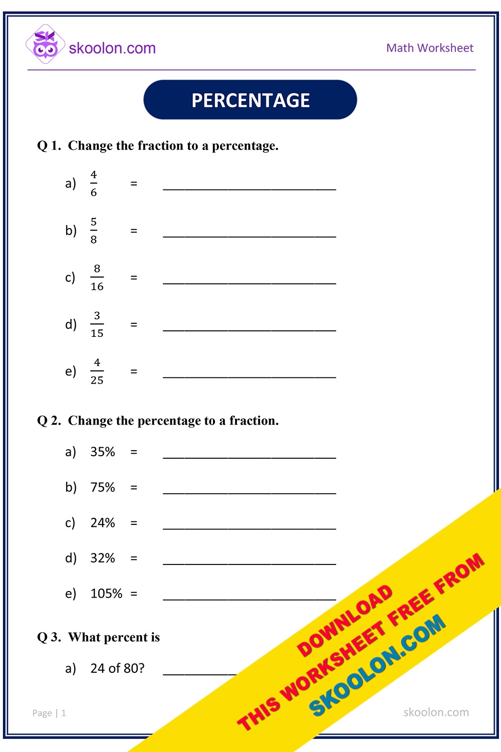 Finding Percentage Worksheets Worksheets Library