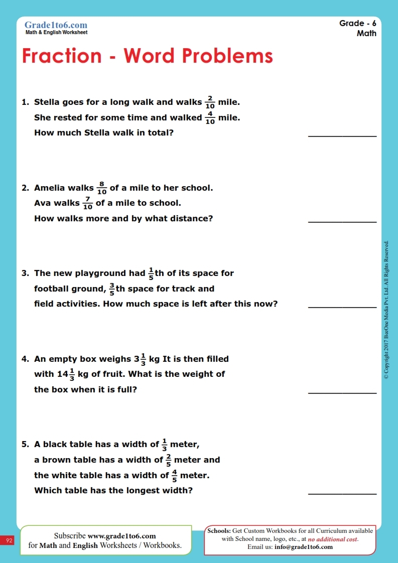 Fraction Word Problems Grade 2 Worksheet Digital Worksheets Library