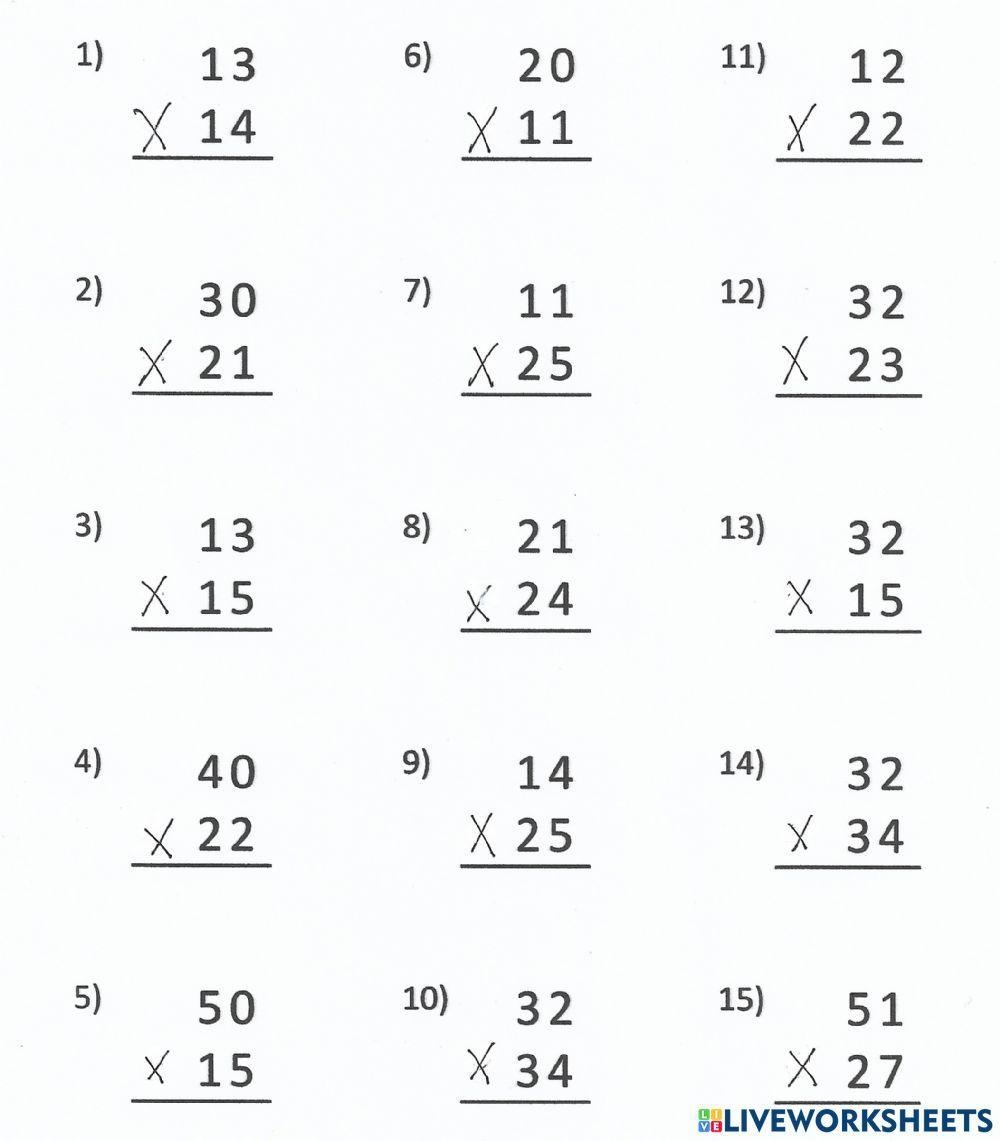 FREE Cut And Paste Double Digit Multiplication Worksheets Worksheets 