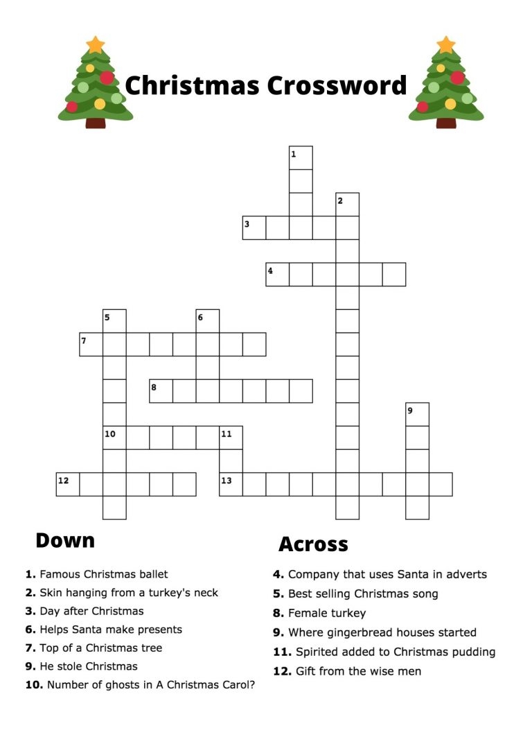 Free Easy Christmas Crossword Your Perfect Christmas