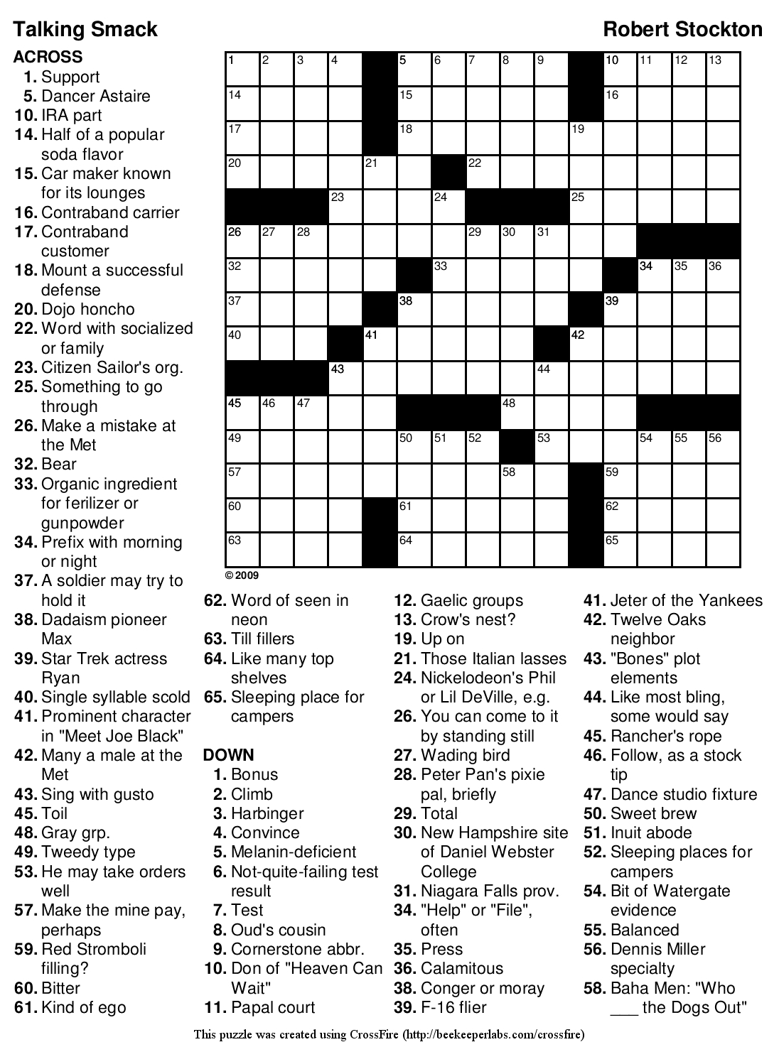Free Easy Crossword Puzzle Maker