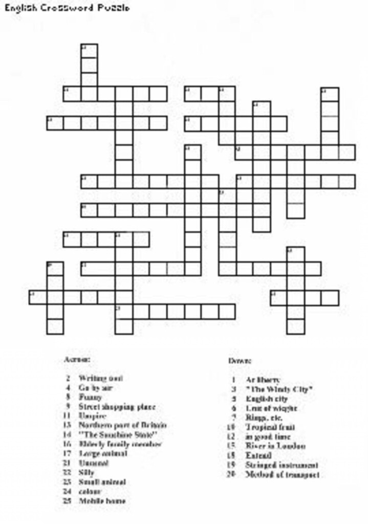 Free Easy Crossword Puzzle Maker Printable 