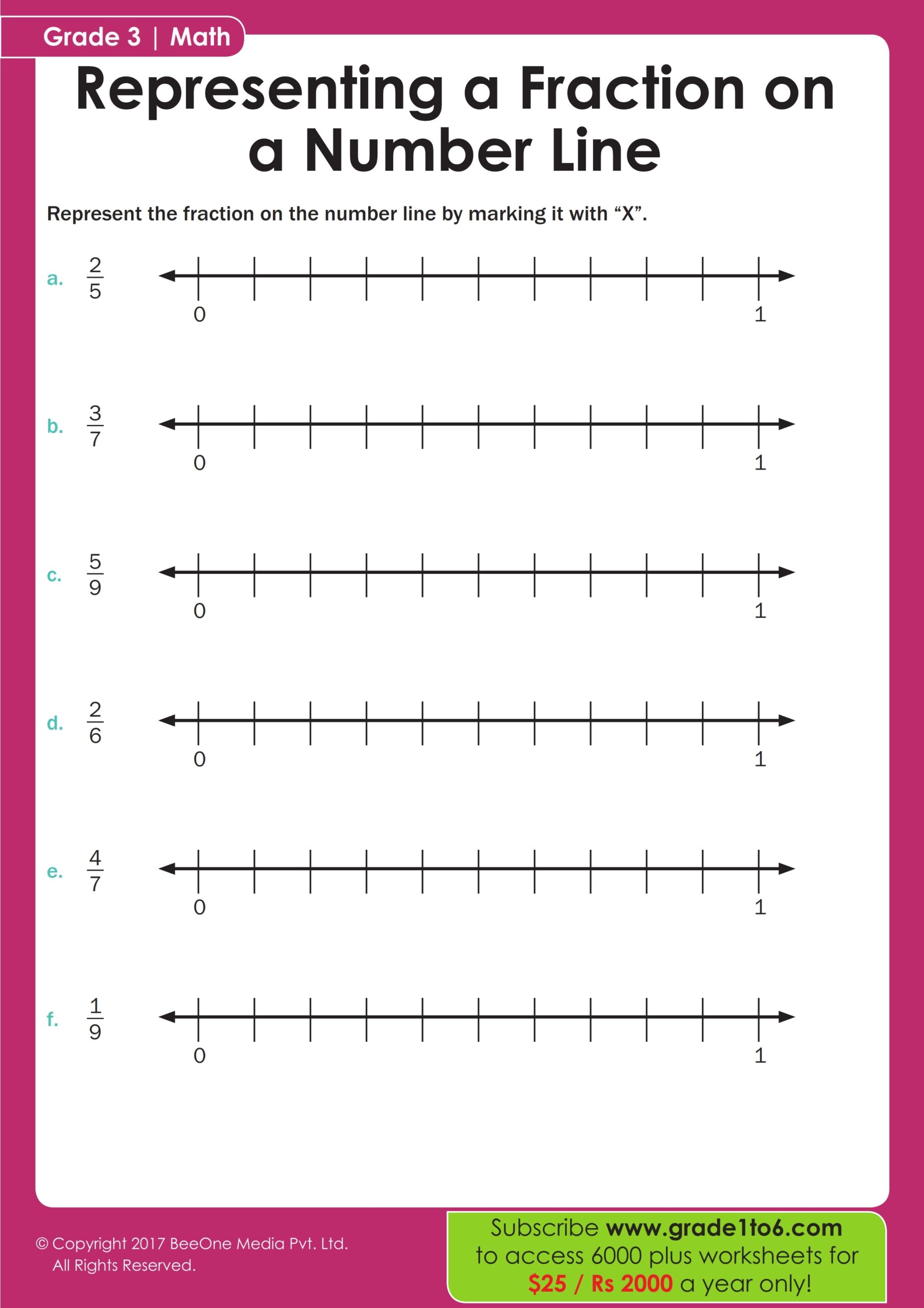 Free Fractions On Number Line Worksheet Download Free Fractions On 