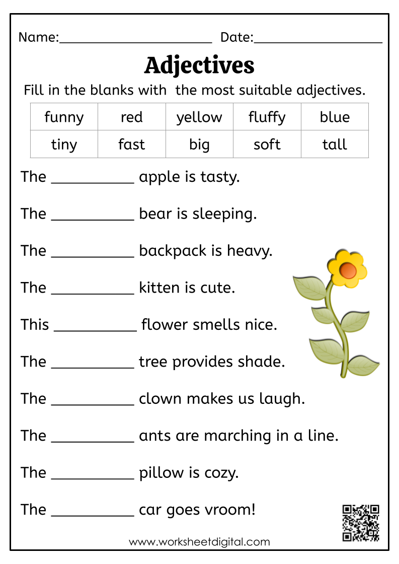 Free Free Printable Adjective Worksheet Download Free Free Printable 