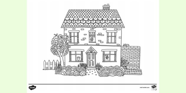 FREE House Colouring Page Colouring Sheets