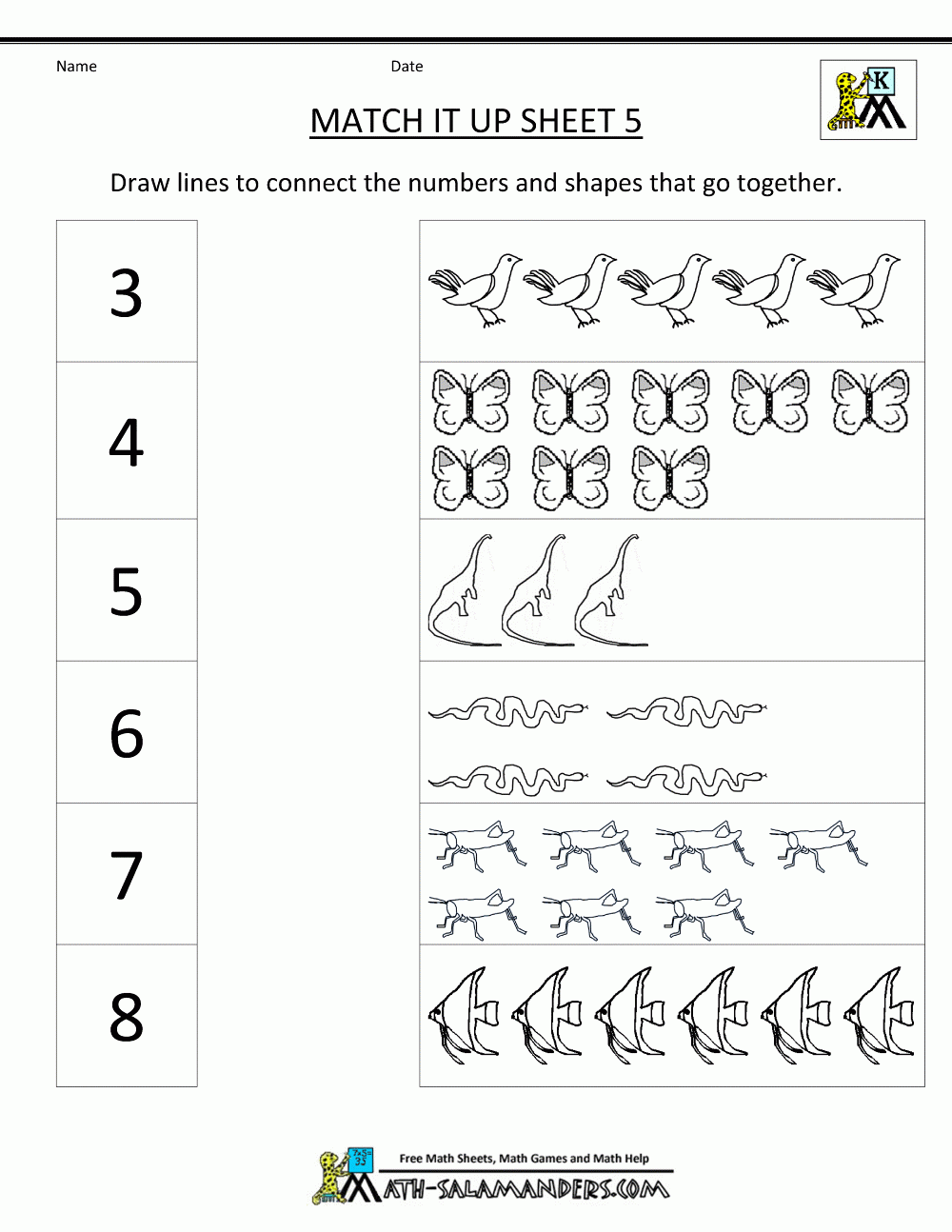 Free Math Worksheets For Kindergarten Kindergarten