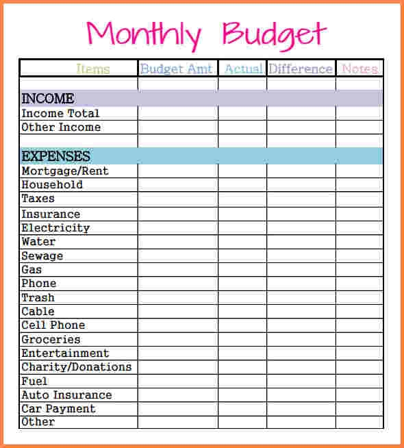 Free Monthly Budget Worksheet Excel Budgeting Worksheets