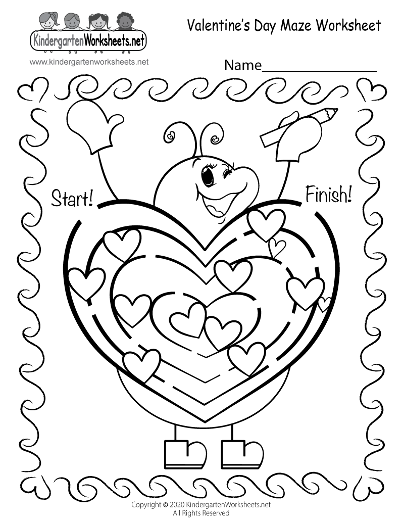 Free Printable Fun Valentine 39 s Day Maze Worksheet
