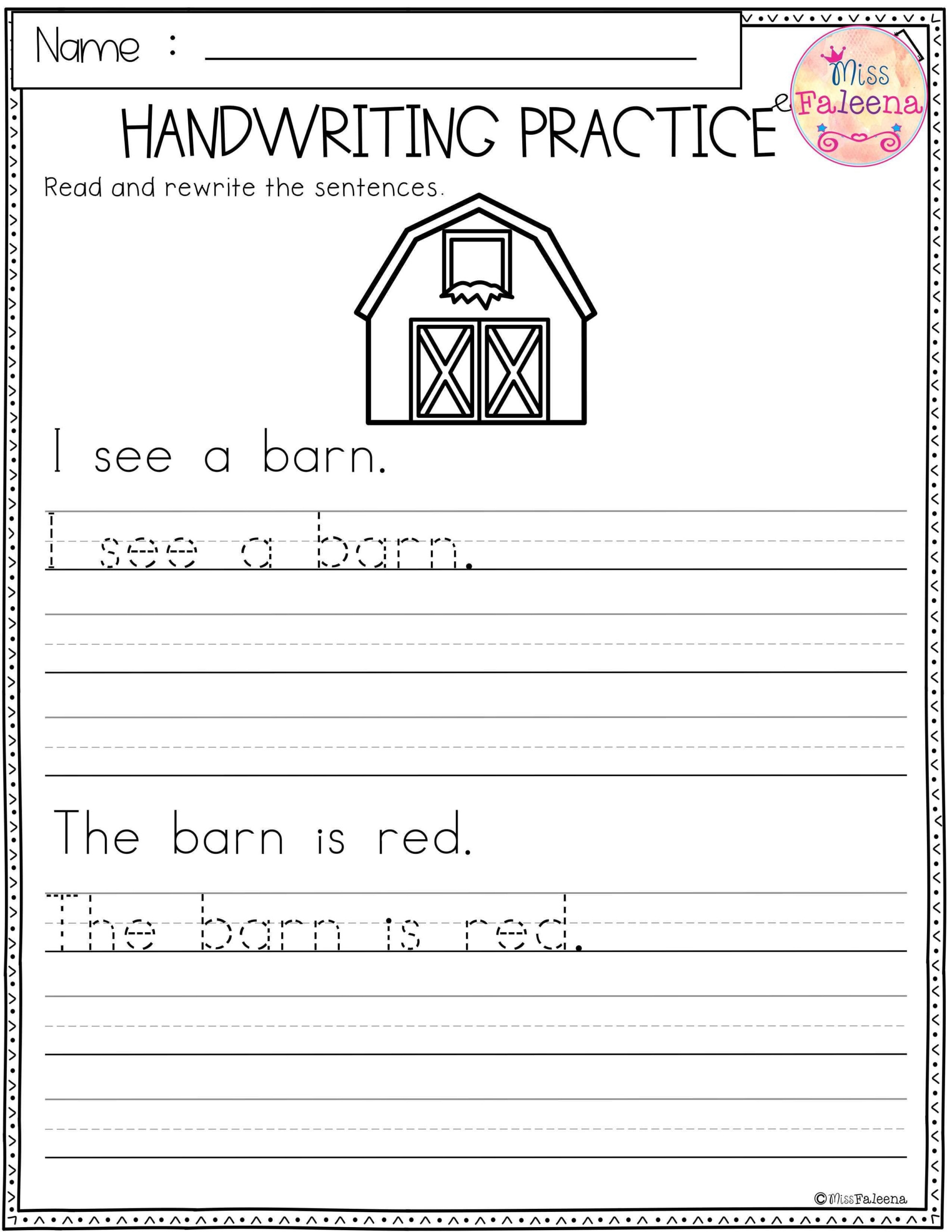 Free Printable Handwriting Worksheets Printable Worksheets