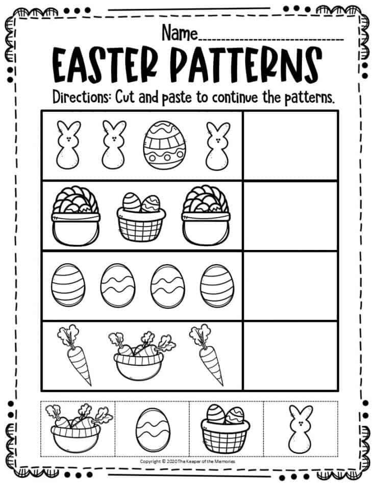 Free Printable Patterns Easter Activity Sheets The Keeper Of The Memories