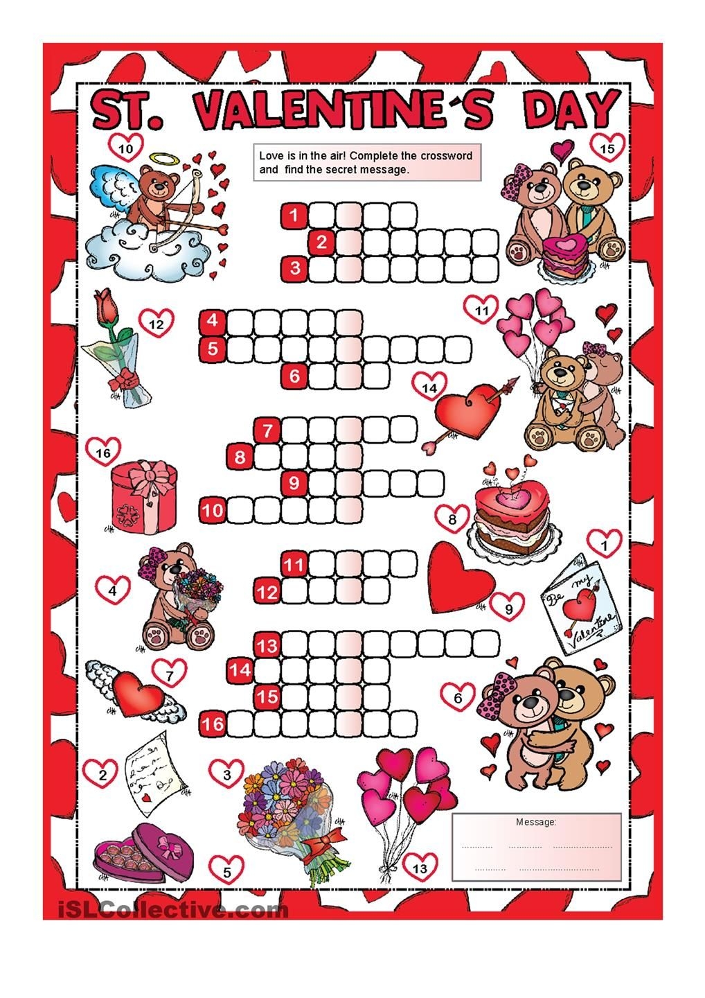 Free Printable Valentine Crossword Puzzles Printable Web Happy 