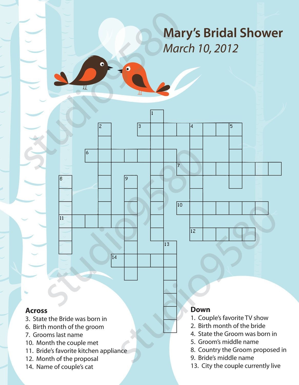 Free Printable Wedding Crossword Puzzle Bridal Shower Games Bridal 