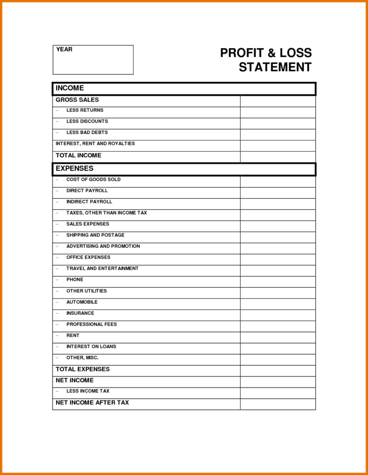 Free Profit And Loss Worksheet Db excel