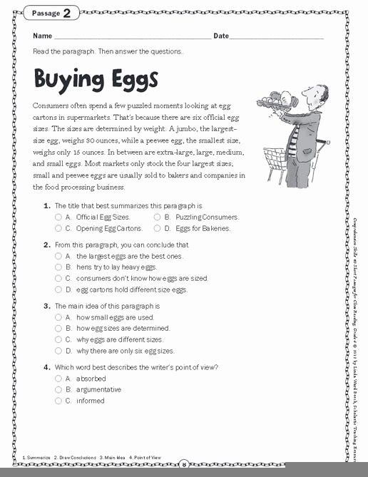 Free Reading Comprehension Worksheets 6th Reading Comprehension