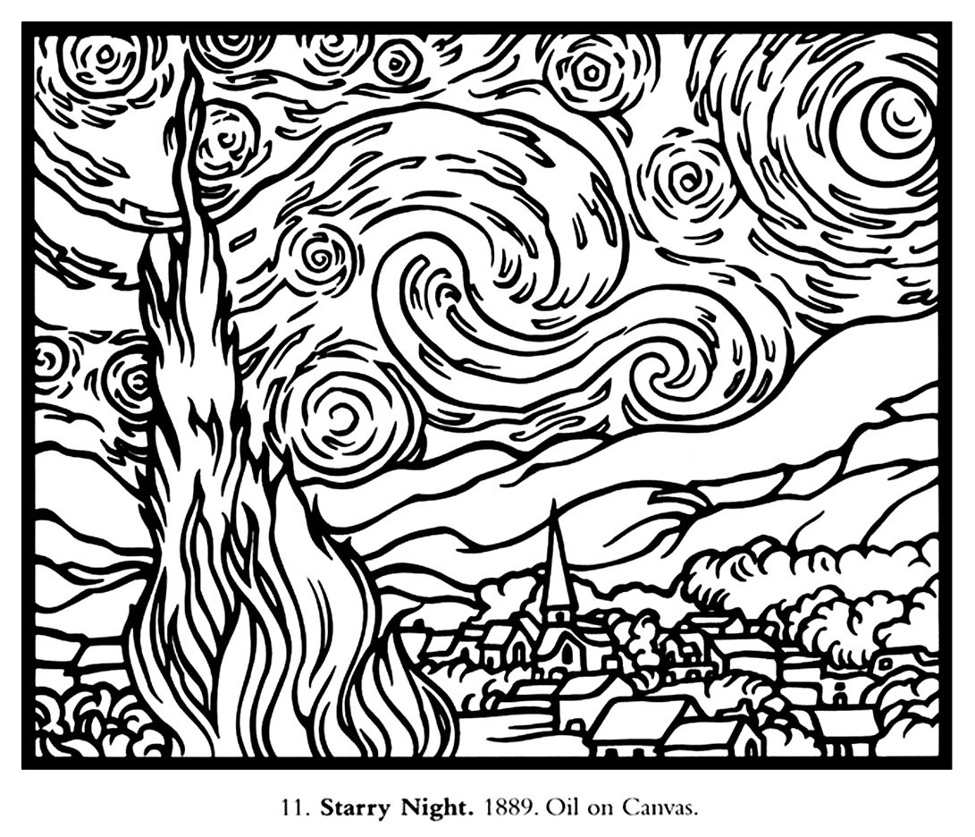 Free Van Gogh Coloring Page To Print Vincent Van Gogh Coloring Pages