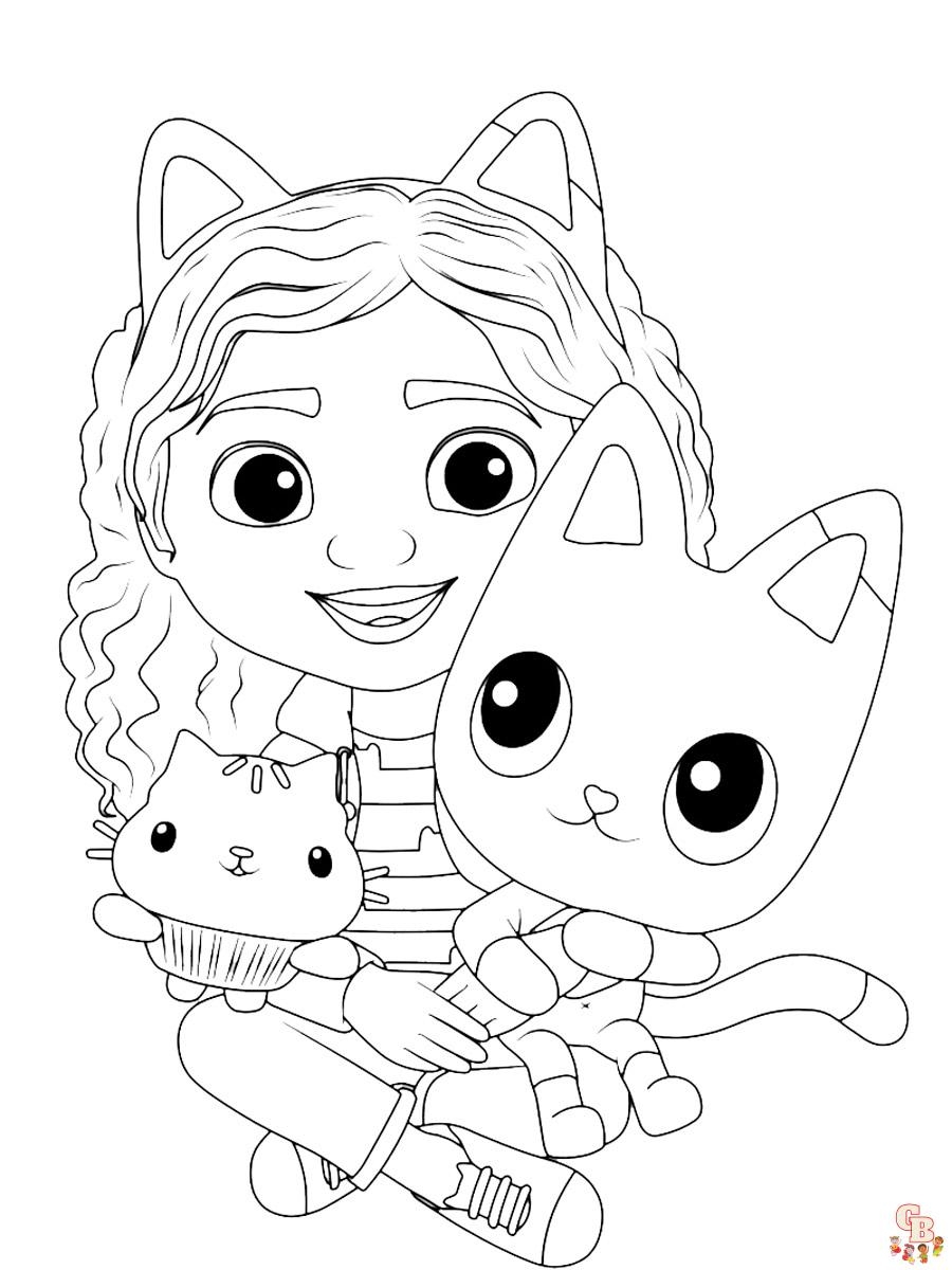 Gabby Dollhouse Coloring Pages Free Easy For Kids