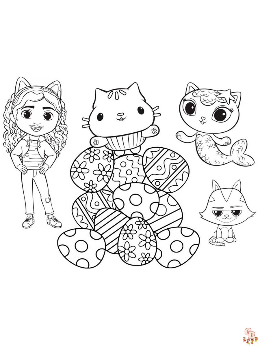 Gabby Dollhouse Coloring Pages Free Easy For Kids