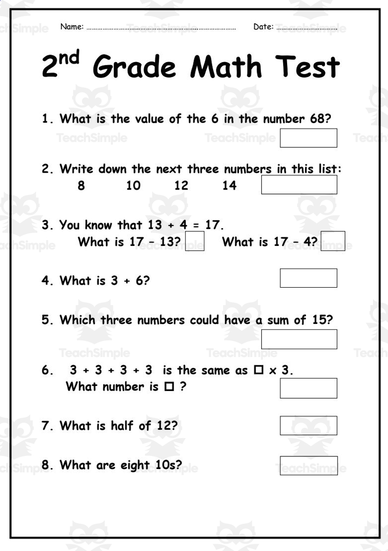Grade 2 Math Worksheets Grade1to6 Worksheets Library
