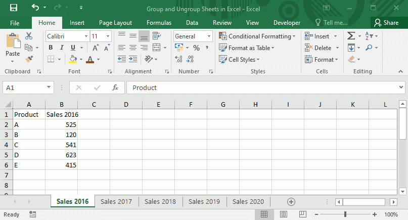 Group And Ungroup Worksheets In Excel Excel Unlocked