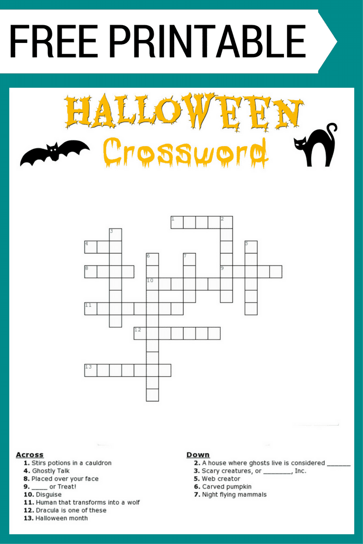 Halloween Printable Crossword Puzzles