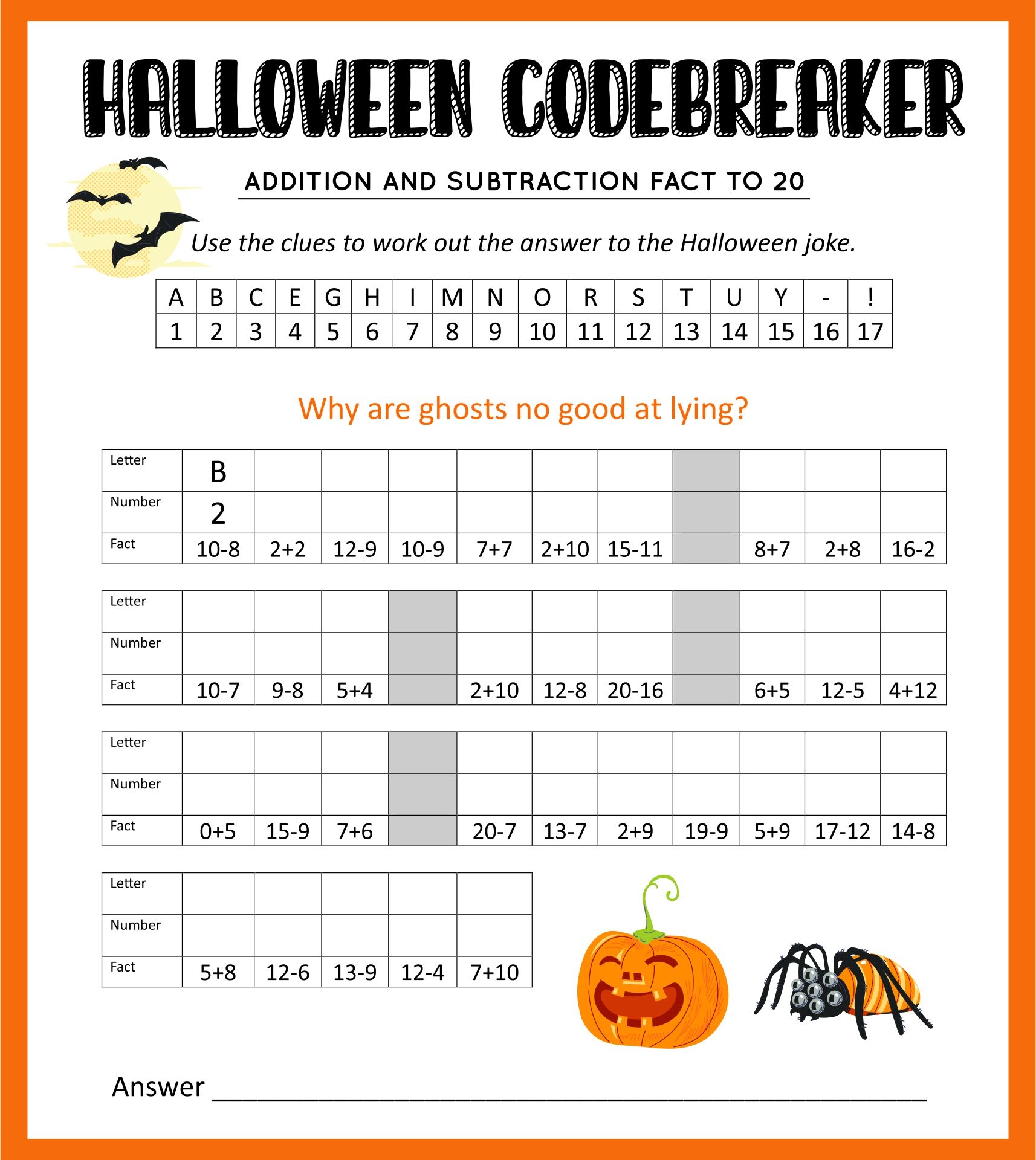 Halloween Vocabulary Fill in Worksheet Worksheets Library