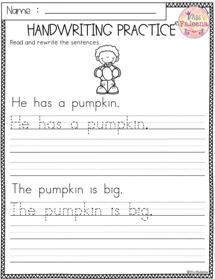 Handwriting Practice Worksheets Kindergarten Handwriting Worksheets