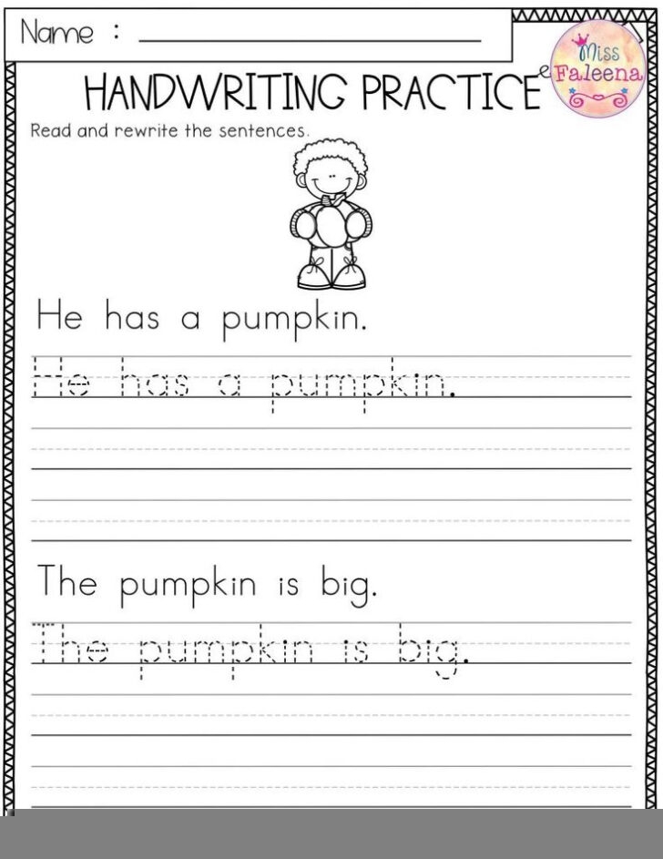 Handwriting Practice Worksheets Kindergarten Handwriting Worksheets
