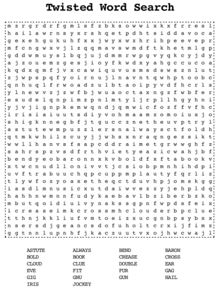 Hard Word Search Worksheets