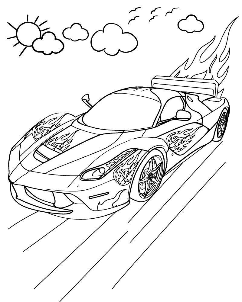 Hot Wheels Sports Car Coloring Pages