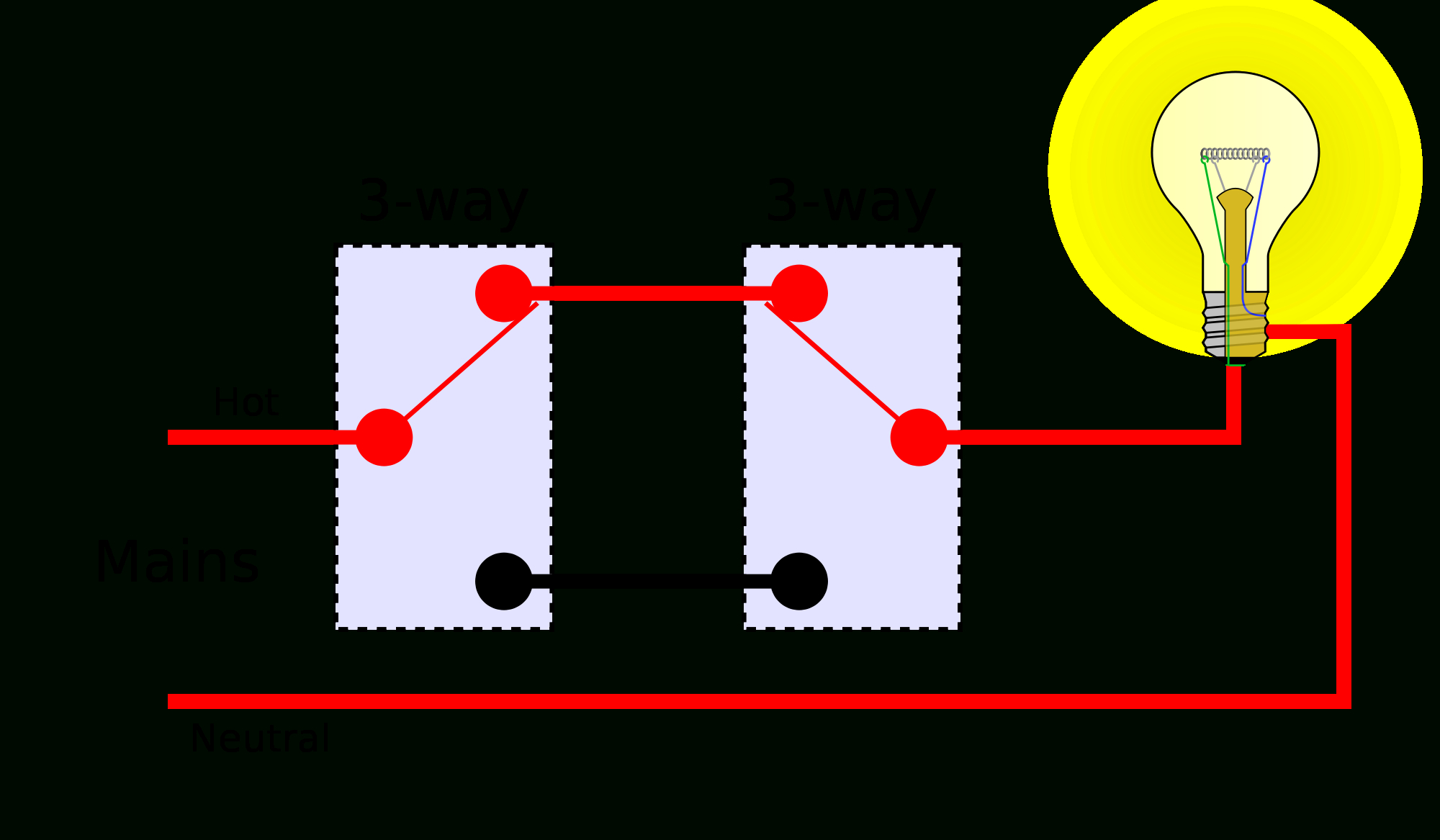 How To Wire 3 Way Lighting Circuit Youtube 3 Way Light Switching 