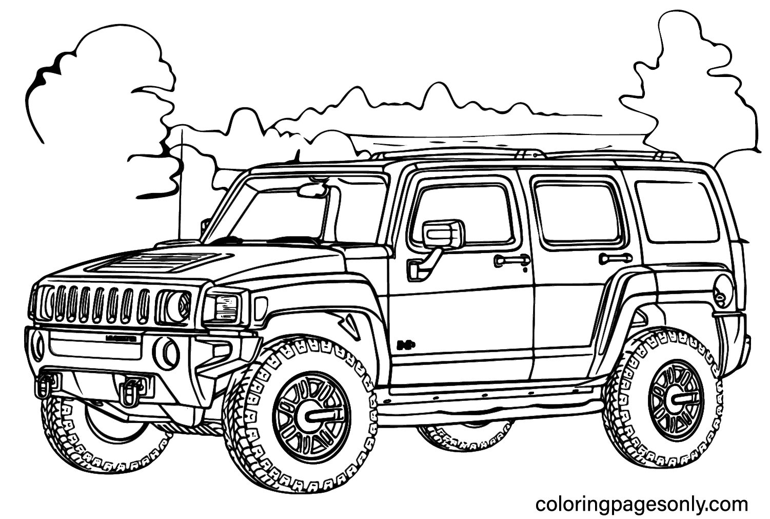 Hummer Car Coloring Sheet Free Printable Coloring Pages
