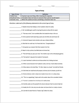 Irony Worksheets Ereading Worksheets Worksheets Library