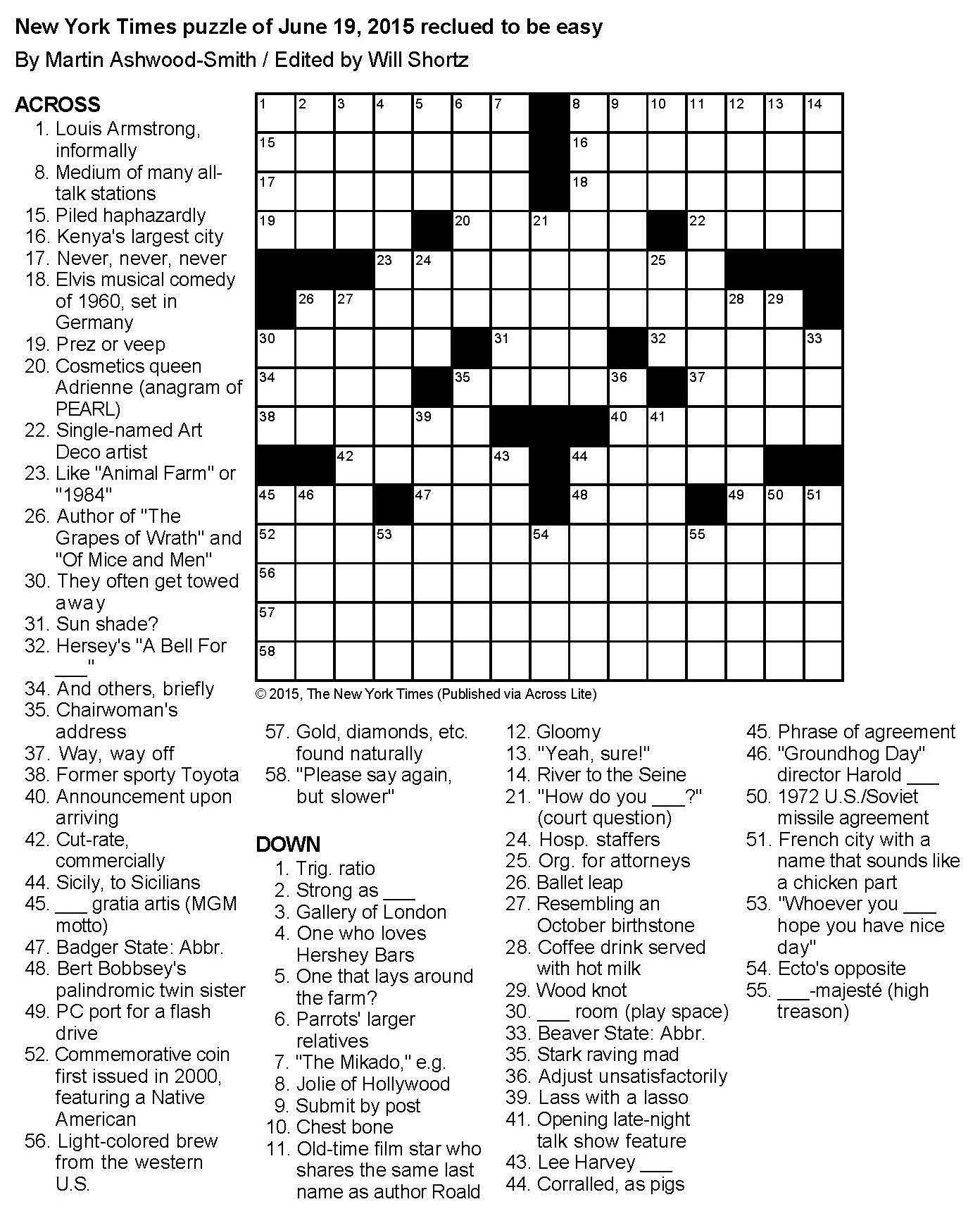 Jacqueline E Mathews Printable Crossword Puzzles Printable Crossword 