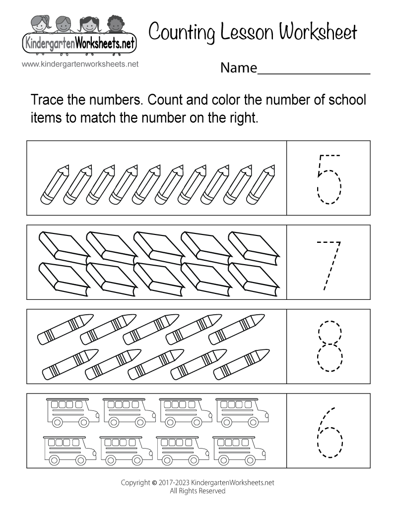 Kindergarten Counting Worksheets Kindergarten
