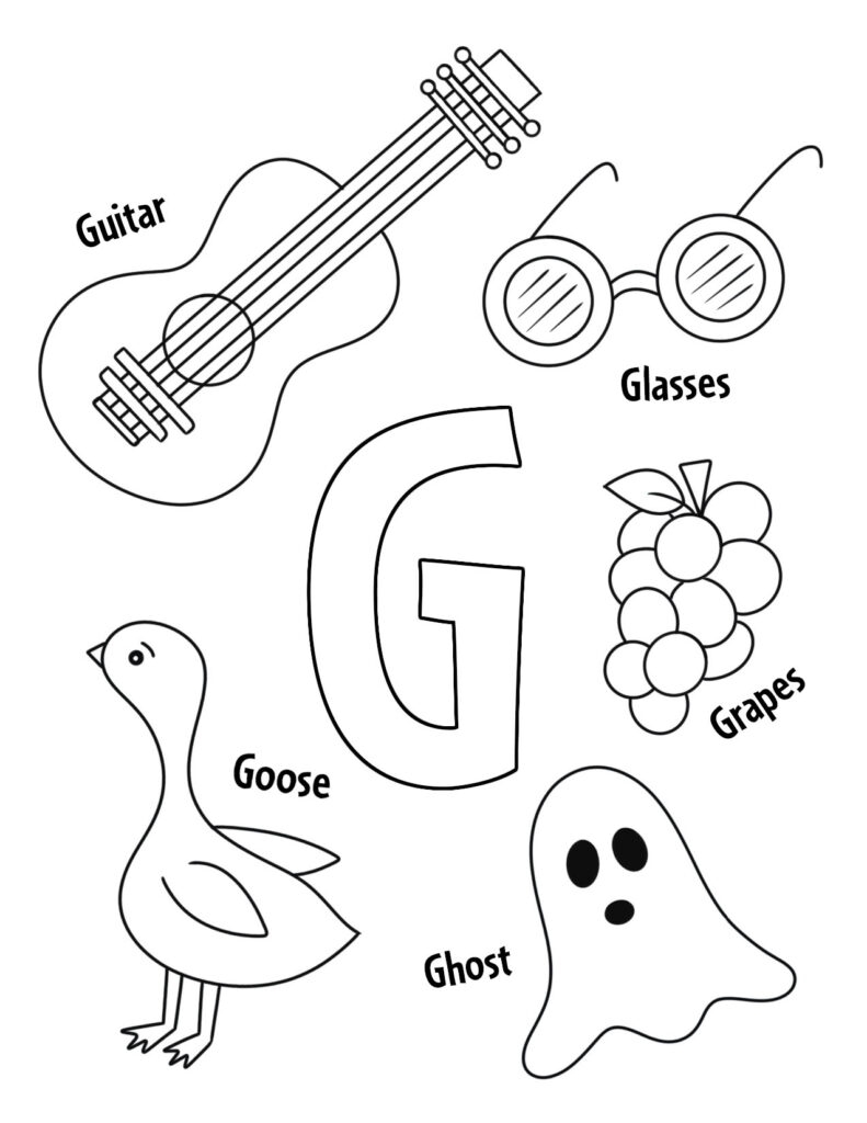 Kindergarten Letter G Worksheets Find And Color KidzeZone 